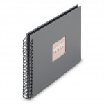 Hama album klasický špirálový FINE ART 28x24 cm, 50 strán, kamenná šedá, čierne listy