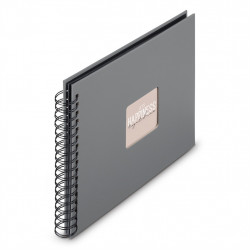 Hama album klasický špirálový FINE ART 28x24 cm, 50 strán, kamenná šedá, čierne listy