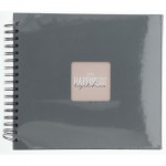 Hama album klasický špirálový FINE ART 28x24 cm, 50 strán, kamenná šedá, čierne listy