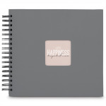 Hama album klasický špirálový FINE ART 28x24 cm, 50 strán, kamenná šedá, čierne listy