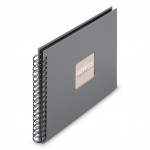 Hama album klasický špirálový FINE ART 28x24 cm, 50 strán, kamenná šedá, čierne listy