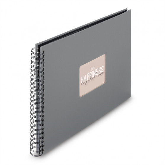 Hama album klasický špirálový FINE ART 36x32 cm, 50 strán, kamenná šedá, čierne listy Hama album klasický špirálový FINE ART 36x32 cm, 50 strán, kamenná šedá, čierne listy