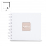 Hama album klasický špirálový FINE ART 28x24 cm, 50 strán, biela, biele listy