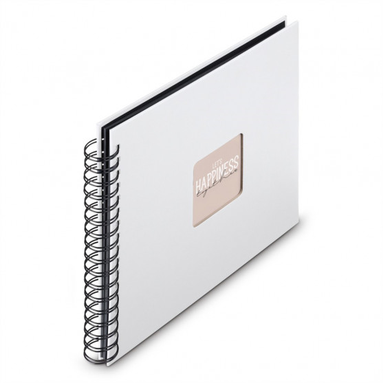 Hama album klasický špirálový FINE ART 28x24 cm, 50 strán, biela, čierne listy