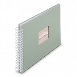 Hama album klasický špirálový FINE ART 28x24 cm, 50 strán, sage, biele listye