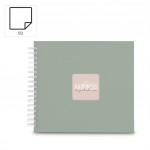 Hama album klasický špirálový FINE ART 28x24 cm, 50 strán, sage, biele listye