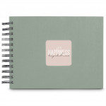 Hama album klasický špirálový FINE ART 24x17 cm, 50 strán, sage, čierne listy