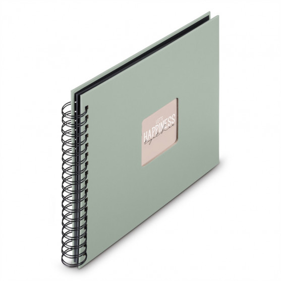 Hama album klasický špirálový FINE ART 28x24 cm, 50 strán, sage, čierne listy Hama album klasický špirálový FINE ART 28x24 cm, 50 strán, sage, čierne listy