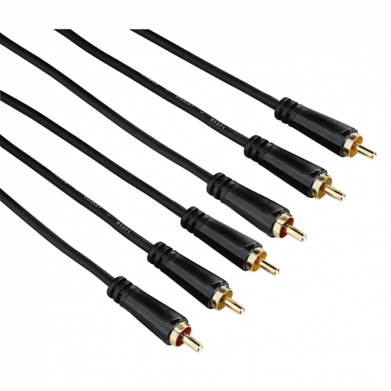 Audio/Video Cable, 3 RCA plugs - 3 RCA plugs, gold-plated, 3.0 m
